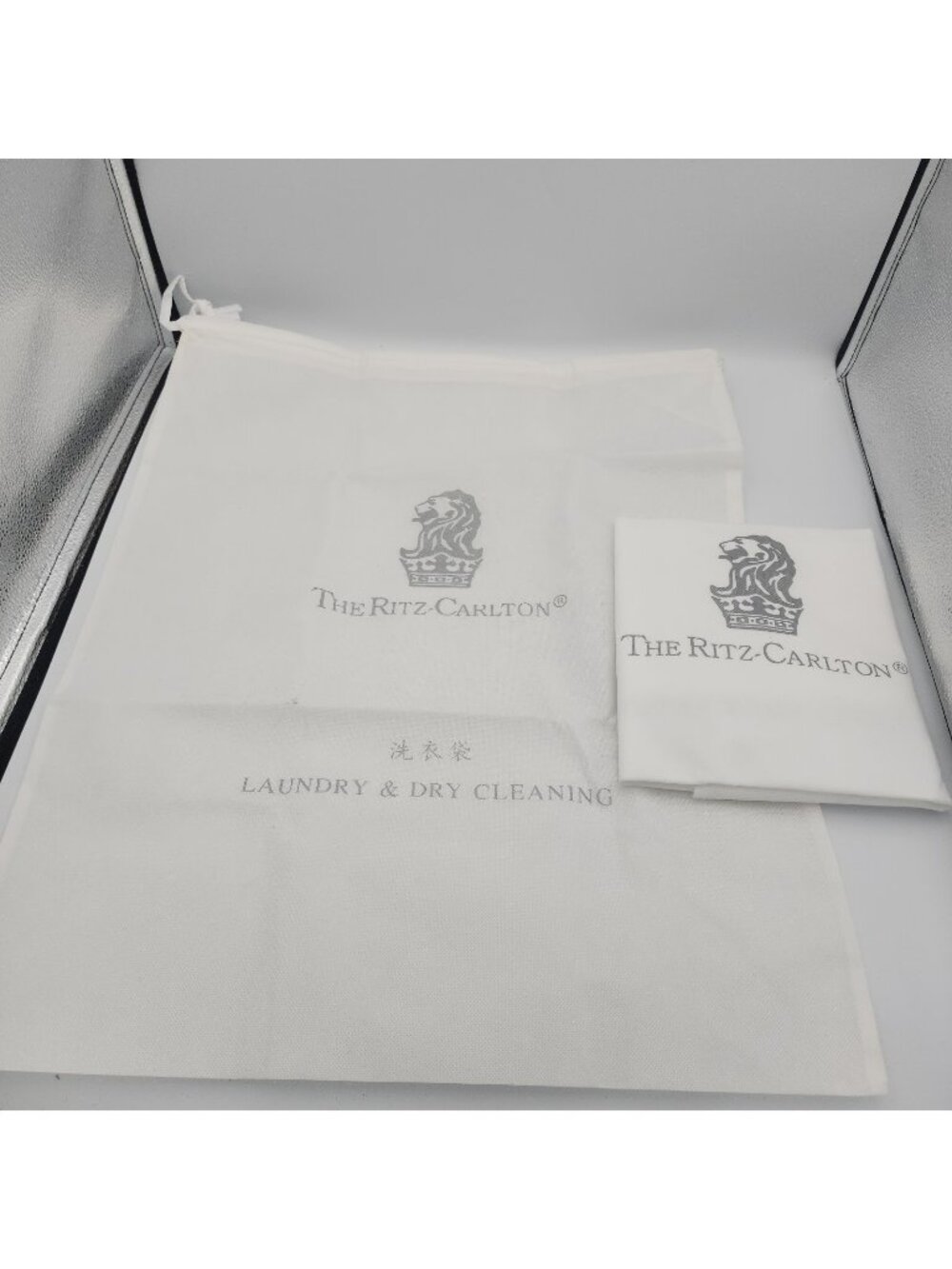 Set Of 2 Ritz Carlton Laundry & Dry Cleaning Bags 22x18" Drawstring